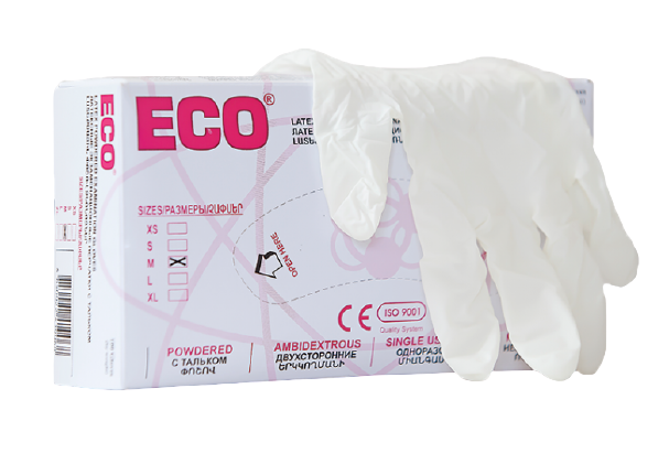 ECO Ձեռնոցներ սպիտակ 100հատ